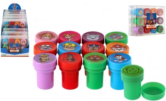 Tampons auto-encreurs pour enfants PAW PATROL – set de 12 pcs dans une boîte en plastique