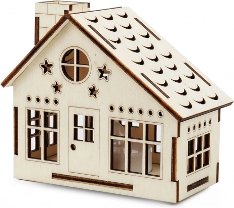 Chalet en bois avec bougie LED KOUZLO DŘEVA