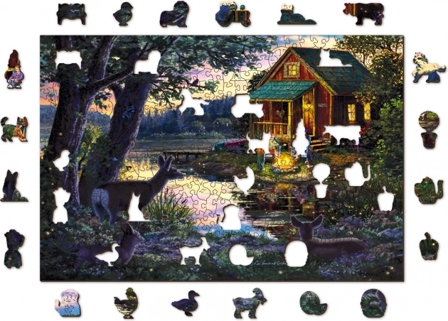 Puzzle en bois - Soir au lac