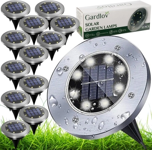 Lampes solaires de jardin LED - 12 pièces