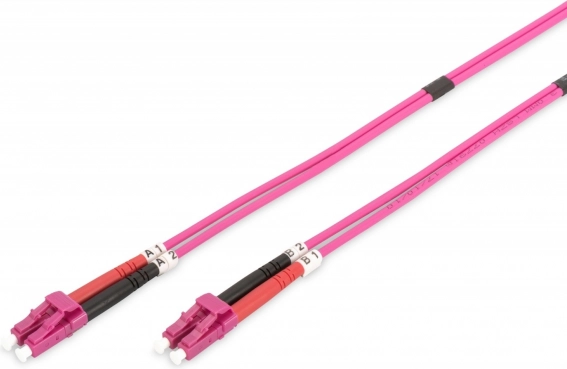 Câble optique de raccordement LC-LC lumineux MM 50/125 OM4 duplex LSOH 5 m