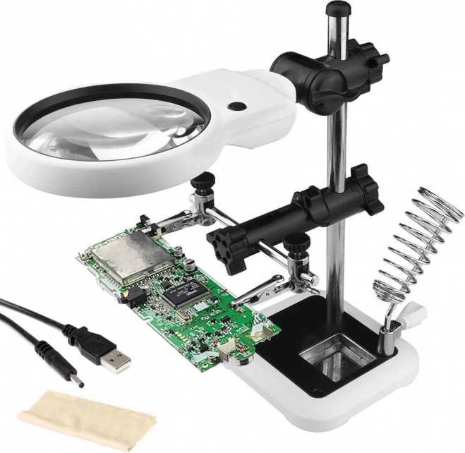 Loupe avec support réglable et éclairage LED