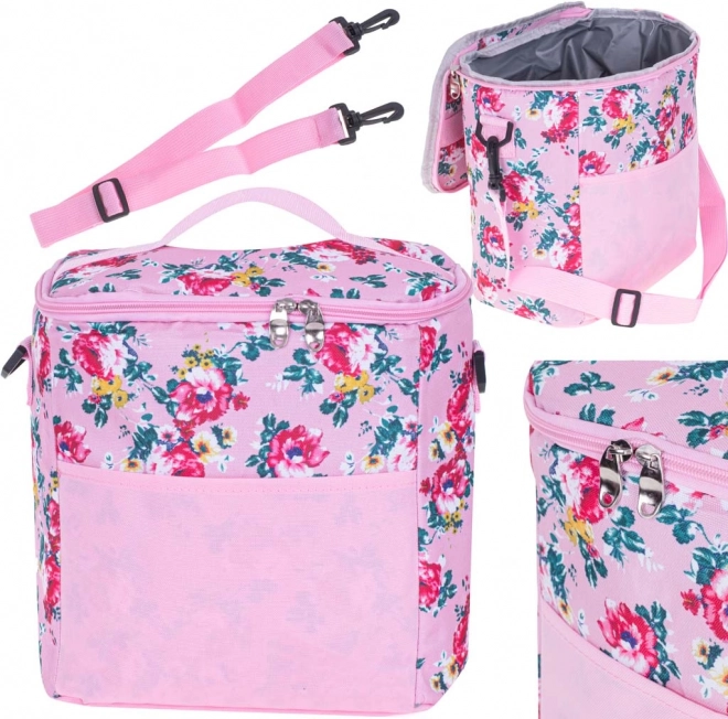 Sac isotherme motif floral 11 L rose
