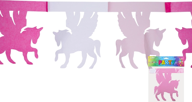 guirlande en papier rose et blanc 3 m – licorne