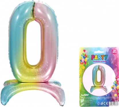 Ballon gonflable chiffre 0 Arc‑en‑ciel