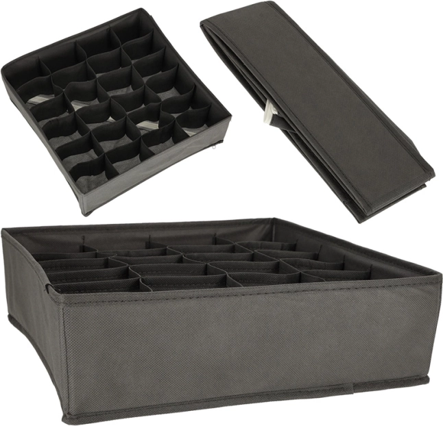 Organisateur textile pour tiroir de lingerie, chaussettes et accessoires – 24 compartiments