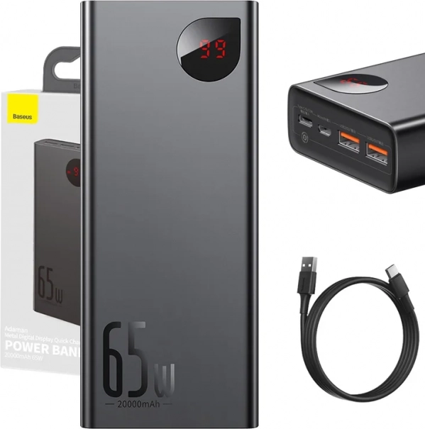 Batterie externe Baseus Adaman Metal 20000 mAh 65 W