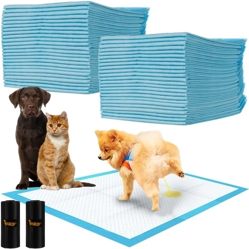 Purlov alèses jetables absorbantes pour animaux 50 pcs 60x90 cm