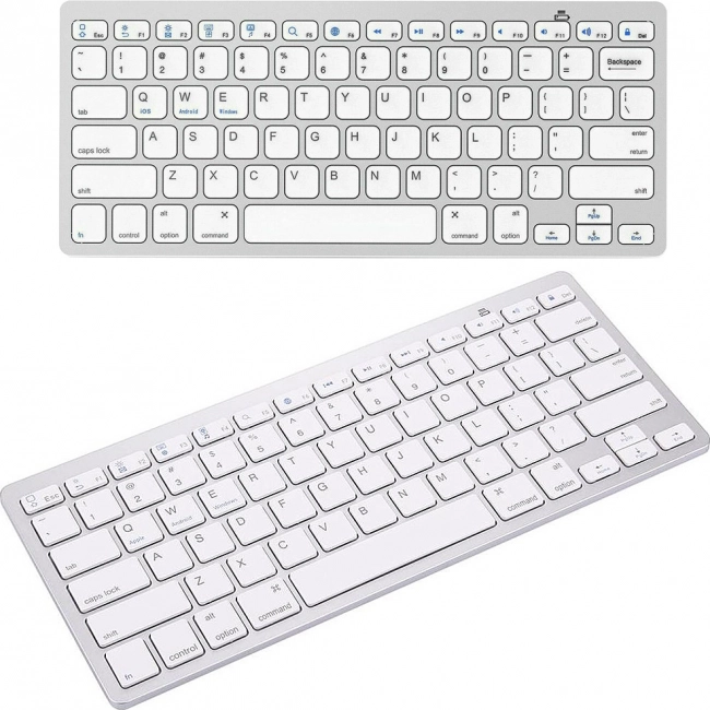 Clavier Bluetooth sans fil pour PC, iPad et Mac avec touches à profil bas – Blanc