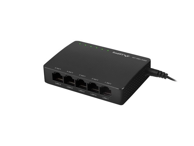 Commutateur LANBERG DSP2-1005 5x 1Gb/s Gigabit Ethernet de Bureau Non-Administré 12V
