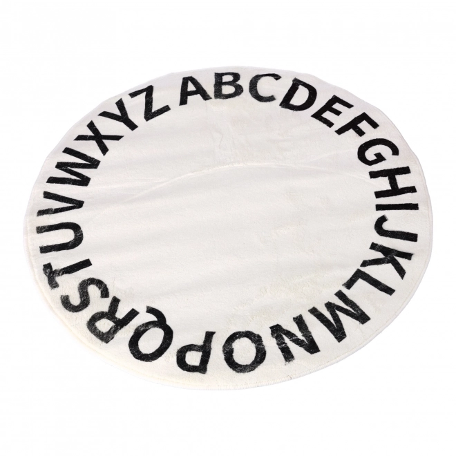 Tapis rond antidérapant 80 x 80 cm - motif alphabet