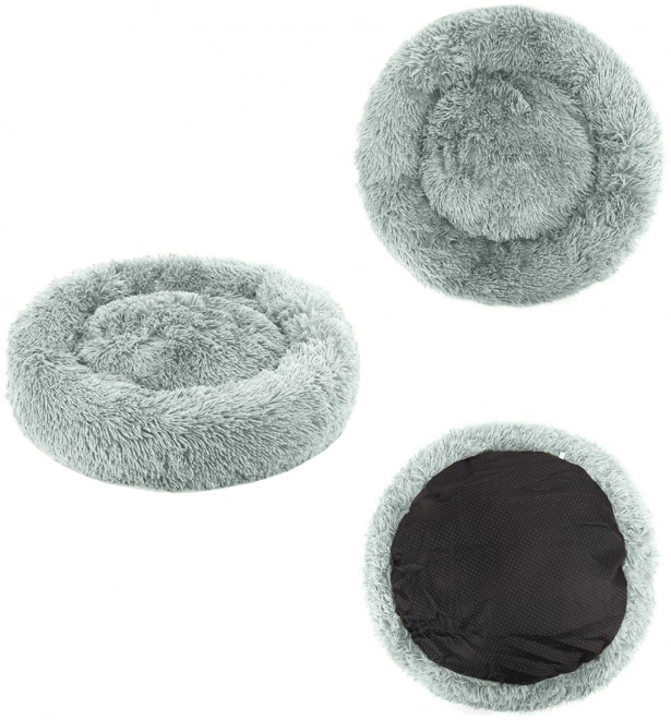Panier universel en peluche pour chiens et chats, 60 cm - gris clair