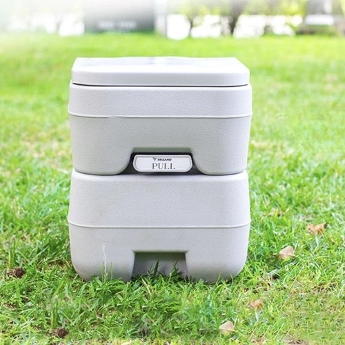Trizand 24498 Toilette de camping portable 20 + 12 l, grise