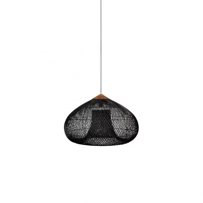Lampe suspendue en osier naturel - 40 cm - noir