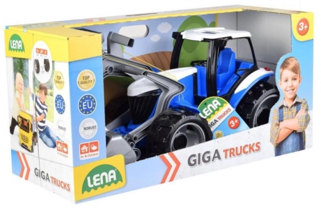 Tracteur Lena avec godet et benne vert-rouge