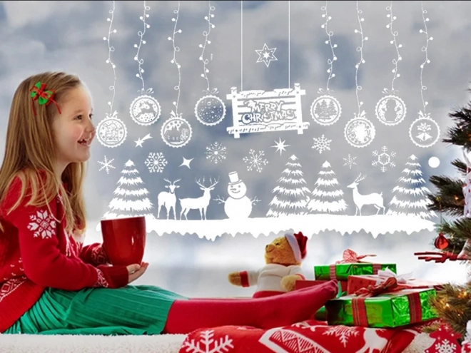 Autocollants de Noël pour fenêtres avec motif de sapins de Noël