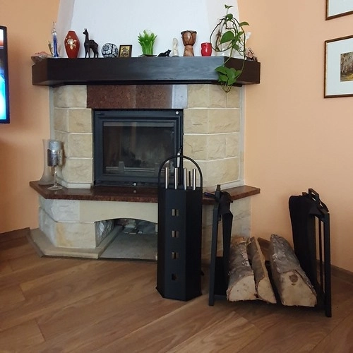 Panier et sac à bois pour cheminée 2en1