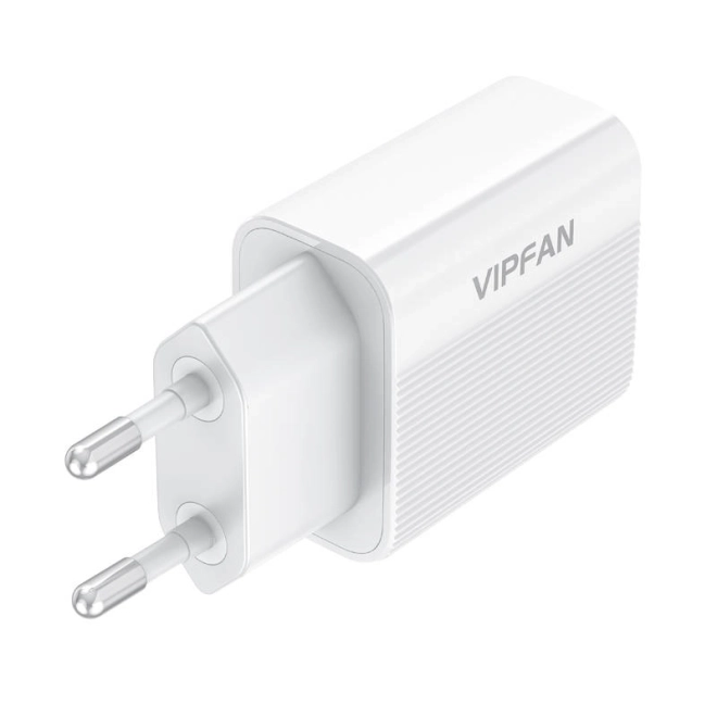Chargeur mural VFAN E01, 1x USB, 2,4 A (blanc)