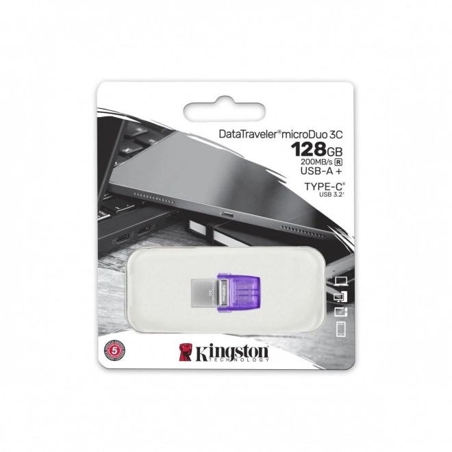 Data Traveler MicroDuo 3C G3 128GB USB-A/USB-C disque flash USB