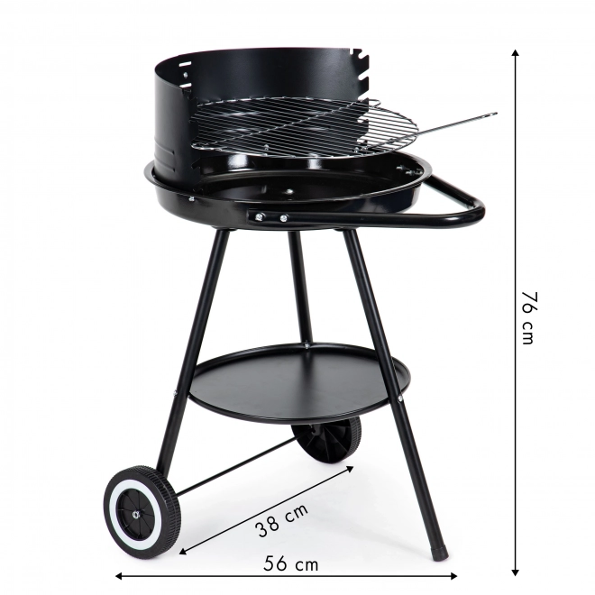 Gril de jardin rond avec hauteur de grille réglable