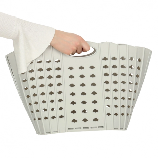 Panier à linge pliable organisateur de salle de bain gris