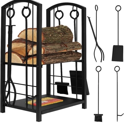 Support pour bois de chauffage avec accessoires Kaminer