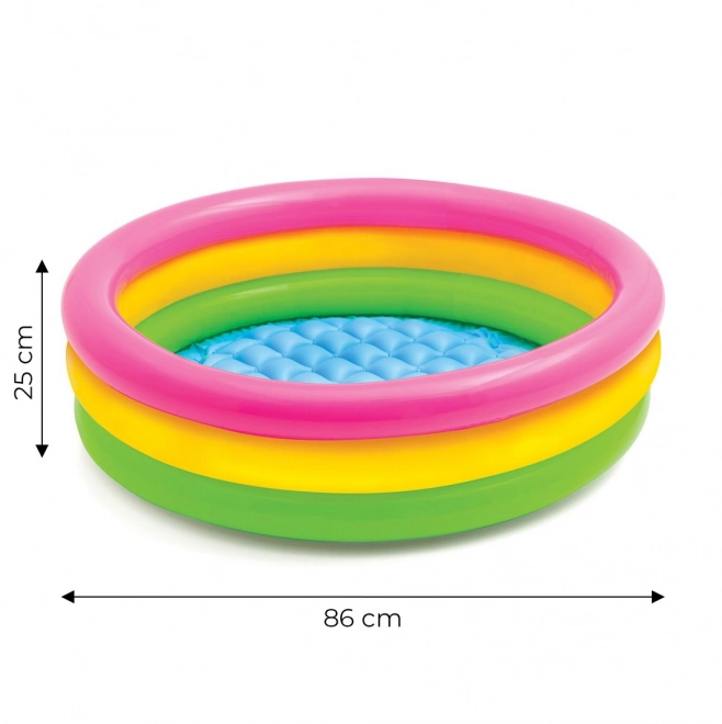 Piscine gonflable fond en spirale 86x25cm 3 chambres en boîte