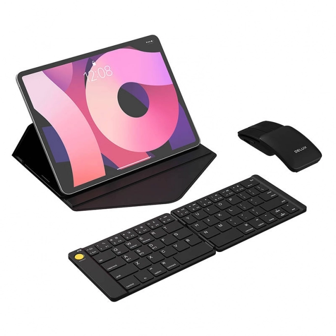 Ensemble clavier pliable sans fil Delux KF10 et souris MF10PR