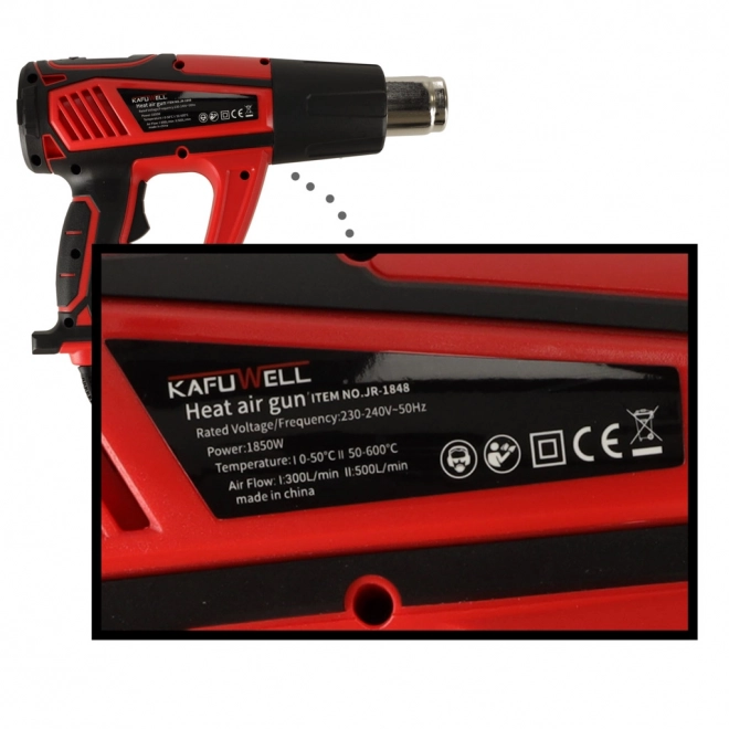 Pistolet thermique électrique KAFUWELL 1850W avec réglage de la température
