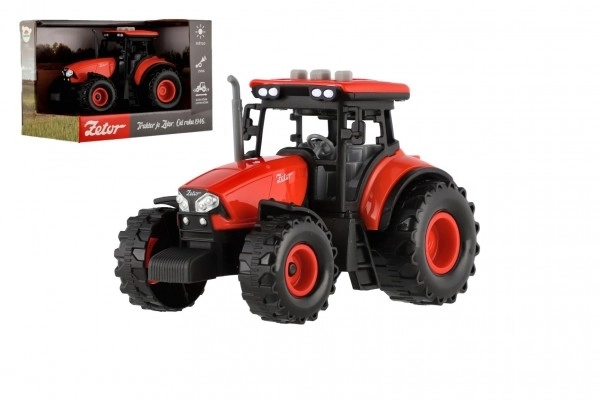 Tracteur rouge Zetor à inertie avec effets sonores et lumineux