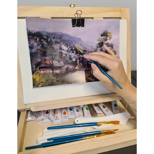 Ensemble de peinture artistique avec valisette et chevalet