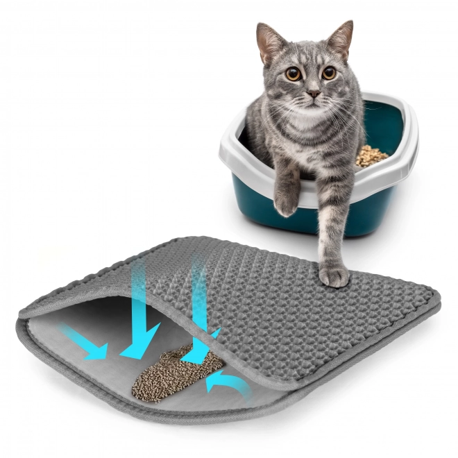 Coussin gris à deux couches pour chats