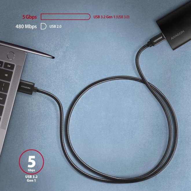 Câble USB-C à USB-A 1,5 m USB 3.2 Gen 1 3A ALU tressé