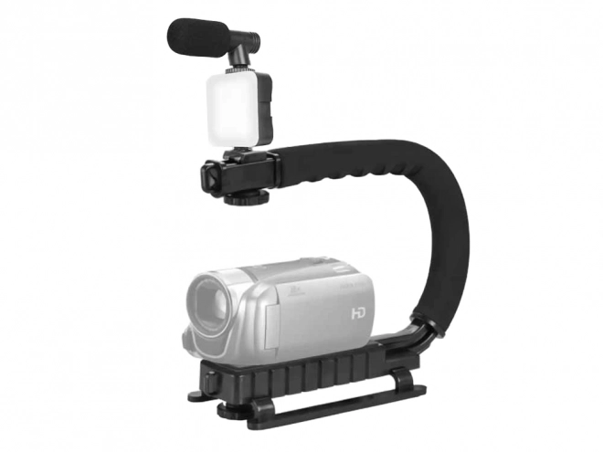 Kit de vlogging avec support, lumière LED et microphone