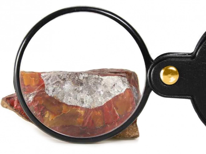 Loupe de poche pliable avec étui en cuir