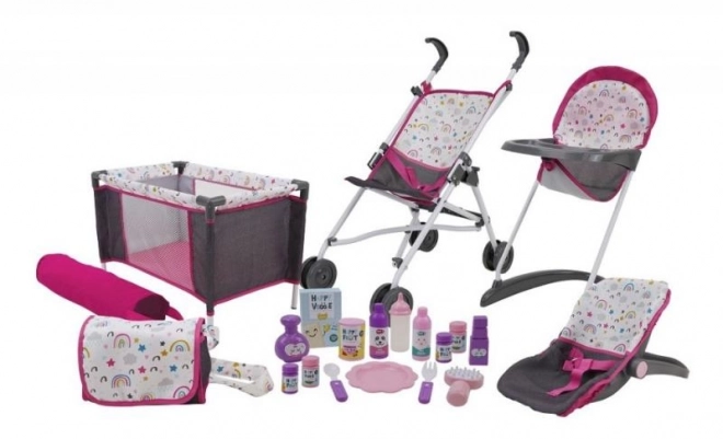 Grand ensemble de jeux d'accessoires pour poupées, 21 pièces
