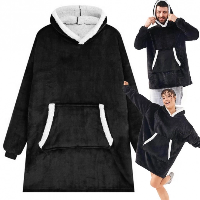 Chandail chaud oversize avec fourrure et capuche