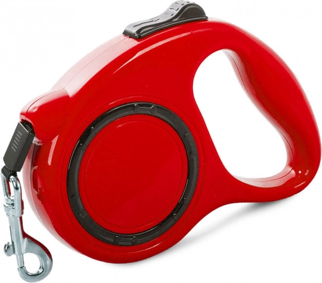 Laisse automatique rouge pour chiens 5 m avec blocage