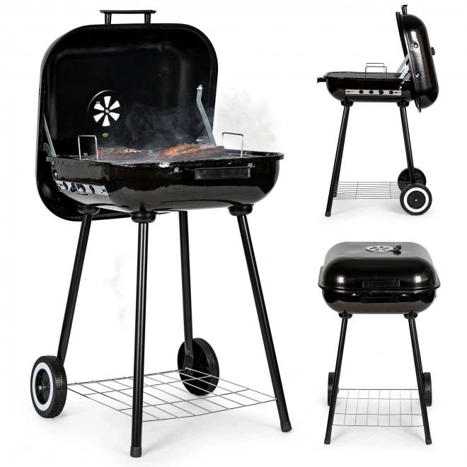 Barbecue de jardin avec couvercle basculant + roues