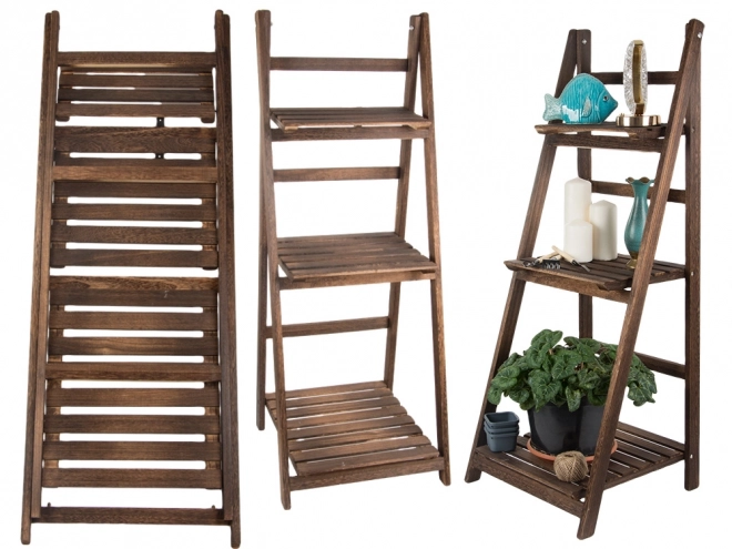 Support en bois à échelle pour plantes
