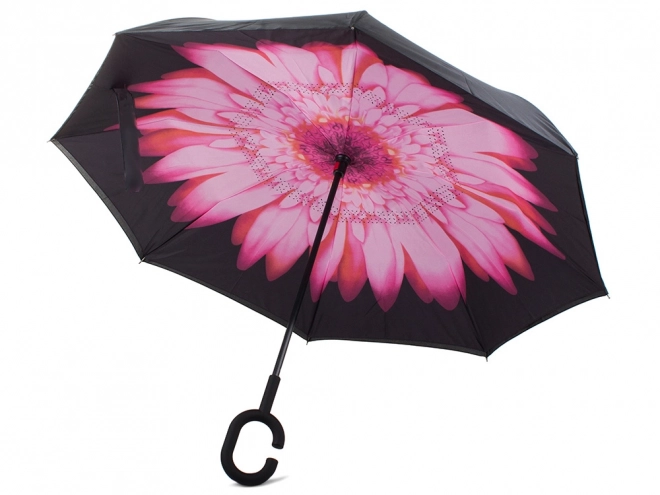 Parapluie inversé pliant, parapluie à fils solides, parapluie debout robuste – rose