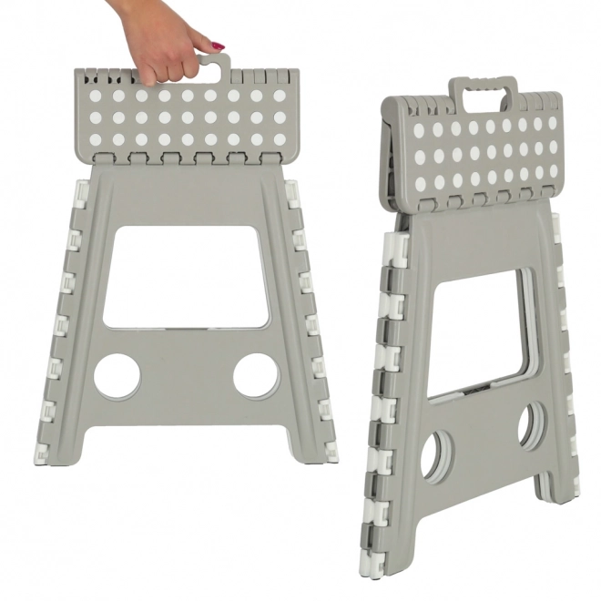 Tabouret pliant antidérapant 39 cm gris clair