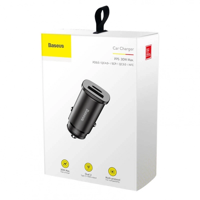 Chargeur rapide de voiture Baseus 30W noir