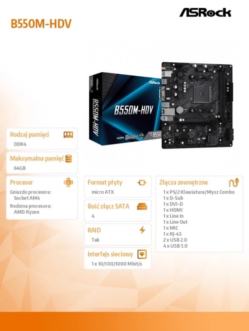 Carte mère ASRock B550M-HDV