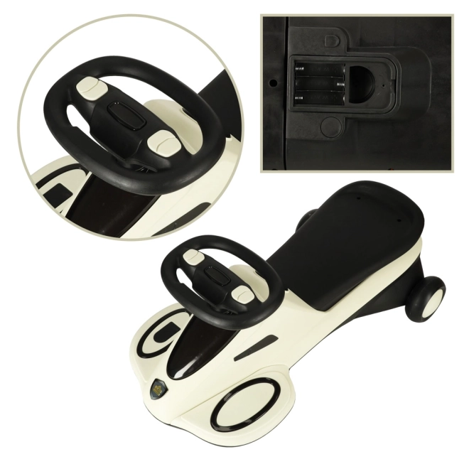 Draisienne pour enfants avec roues lumineuses et musique – Blanc
