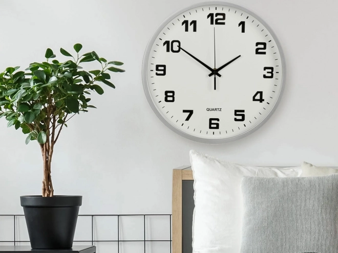 Grande horloge murale silencieuse 25 cm ronde