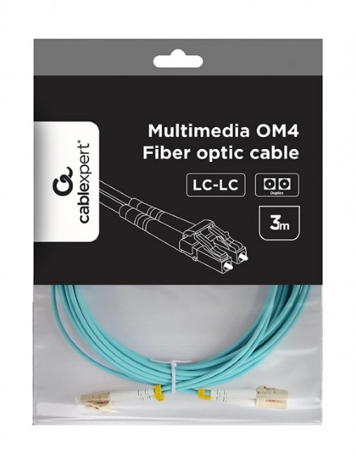 Câble optique multimode duplex OM4 50/125, LC/LC, 3m