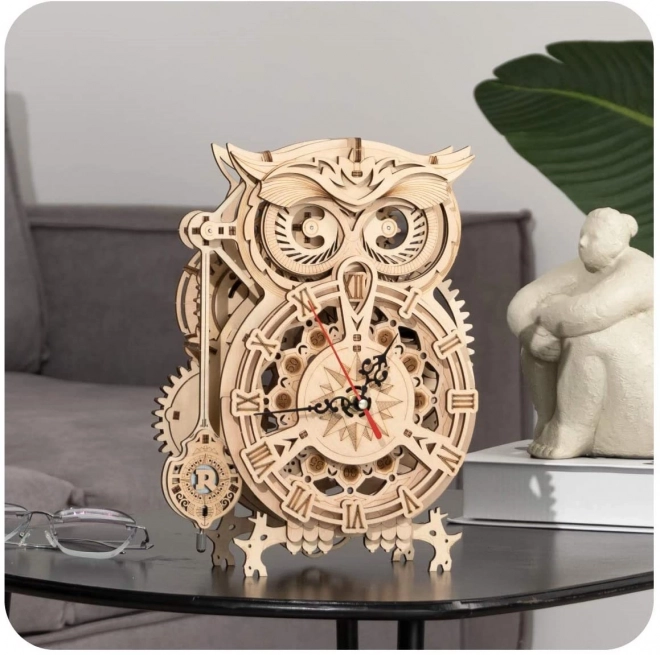 Sova - Horloge à pendule à piles - Kit de construction en bois 3D