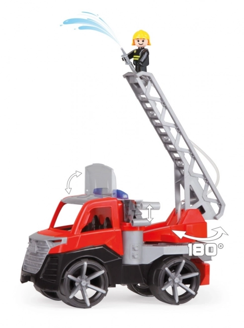 Auto Truxx 2 pompiers pulvérisant de l'eau en plastique 29cm avec figurine