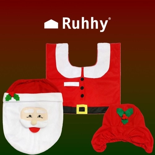 Housse de Noël pour toilettes avec tapis Ruhhy 22360